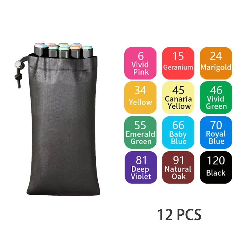 24/40/48 Colors Alcohol Drawing Markers Dual Tip Permanent Art Sketch Markers for Illustration School Supplied